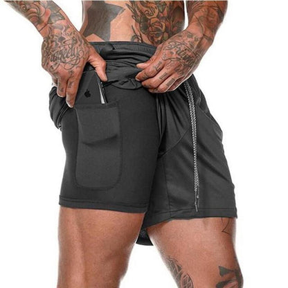 Double-deck Quick Dry Gym Sport Shorts