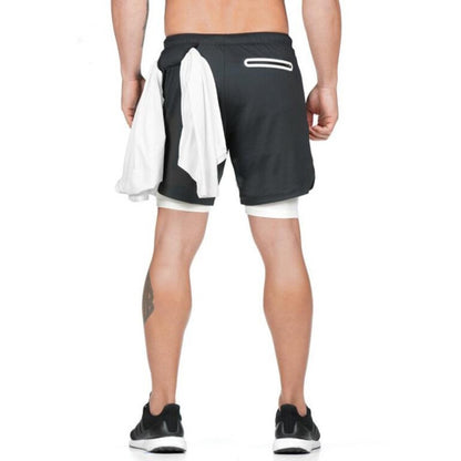 Double-deck Quick Dry Gym Sport Shorts