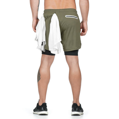 Double-deck Quick Dry Gym Sport Shorts