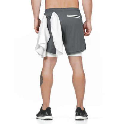 Double-deck Quick Dry Gym Sport Shorts